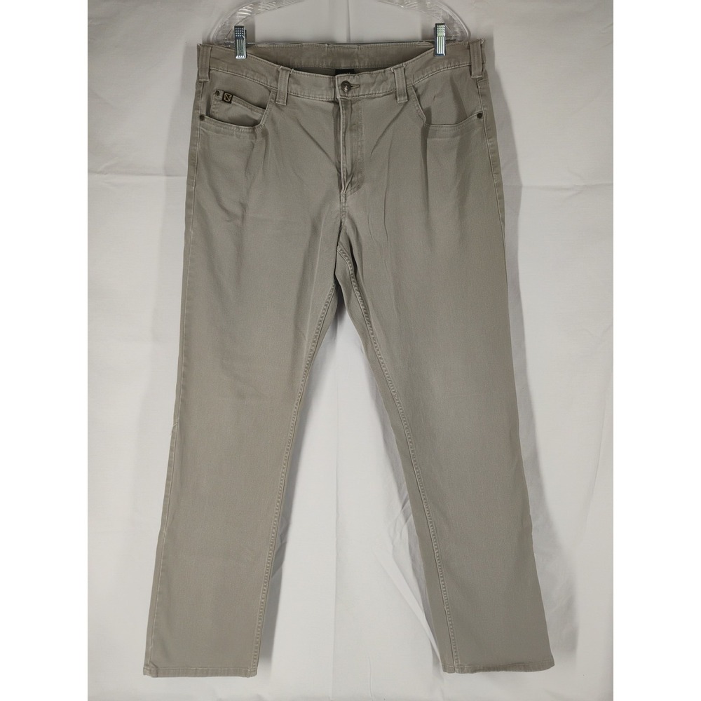 Noble Outfitters Mens 38x36 (38x34) Grayish Tan Straight Leg 5 Pocket‎ Jeans